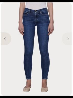 Frame Denim Indigo Skinny Jeans Lupine Sz 26 Low Rise NEW